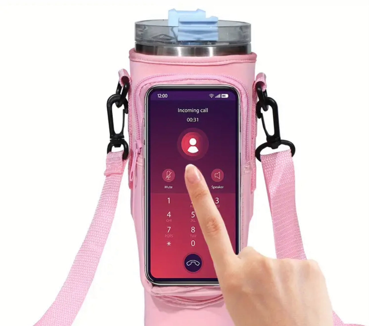 Pilates/Yoga Active Water Bottle holder with Cell phone pocket