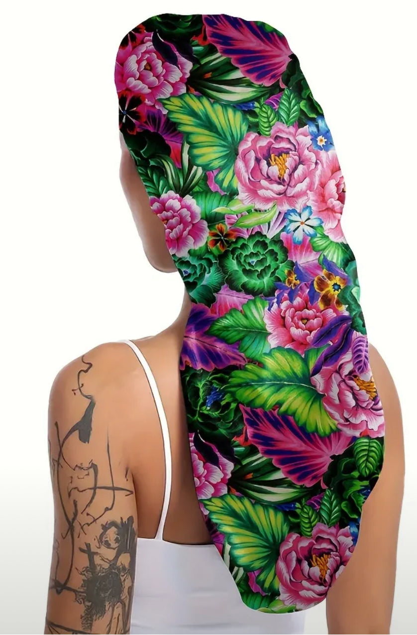 Pink Floral Long Bonnet