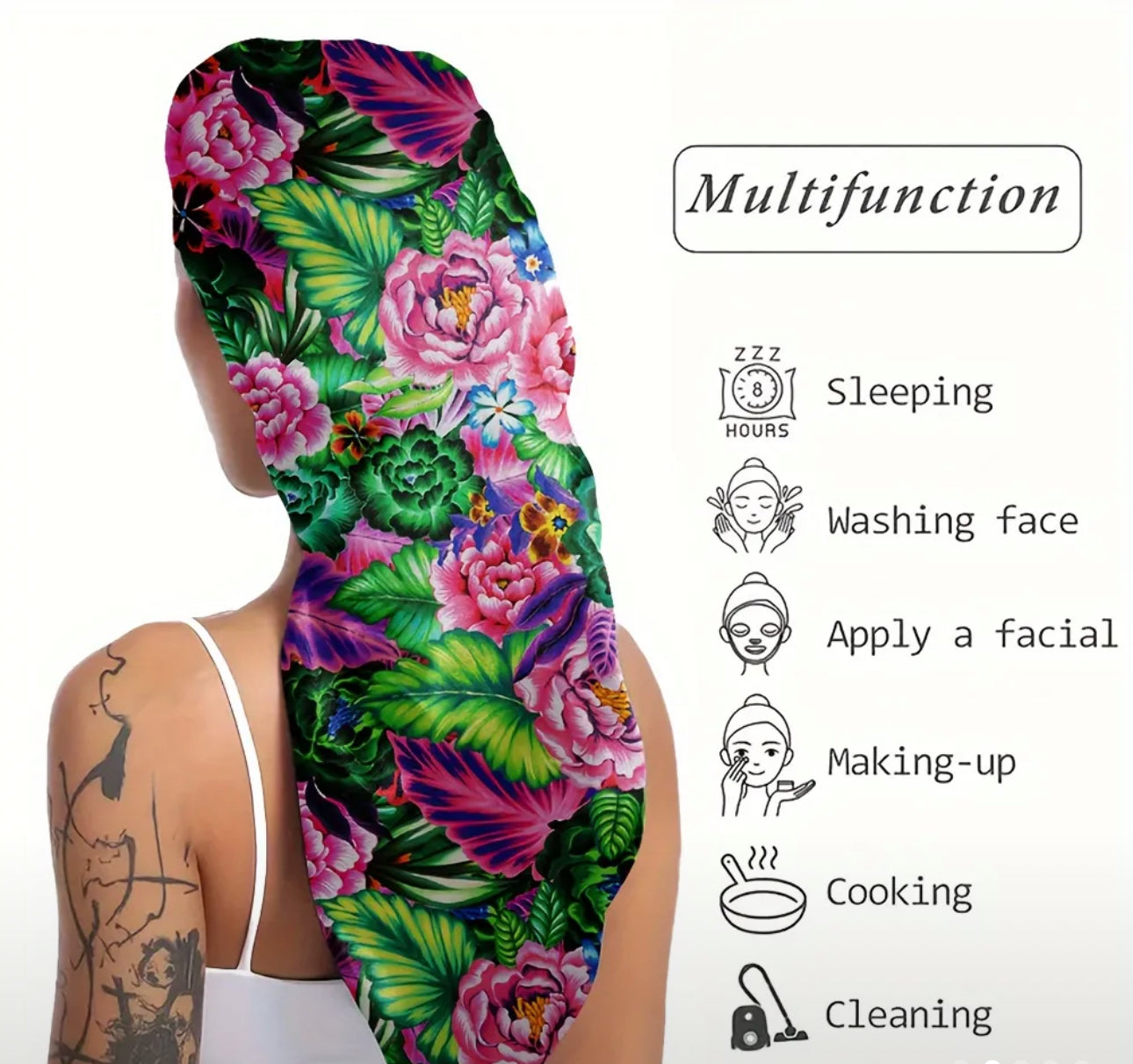 Pink Floral Long Bonnet